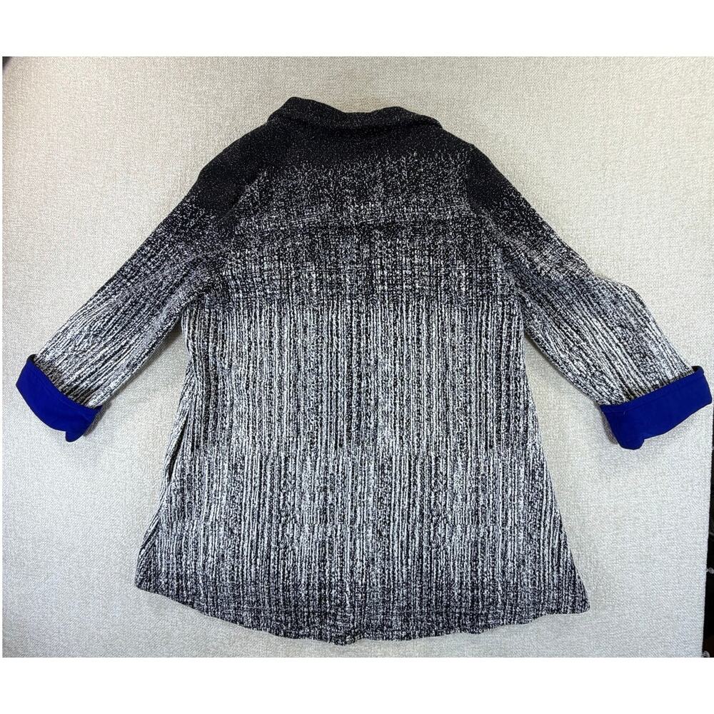 IC by Connie K Women's XL Black White Artsy 3/4 Sleeve Full Zip Jacket Casual - Picture 2 of 12